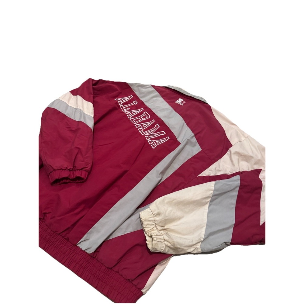 Vintage Starter Alabama Crimson Tide Jacket Mens Red Good Colorblock Large
